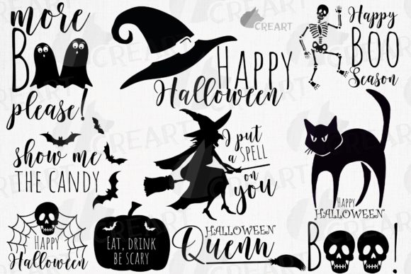 Halloween Bundle Quotes and Sayings for Print Templates